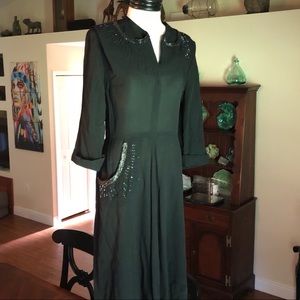 Vintage Embellished Black Dress